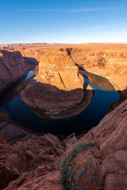 Sonnenuntergang über Horseshoe Bend in Arizona