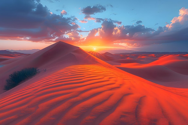 Sonnenuntergang über Sanddünen