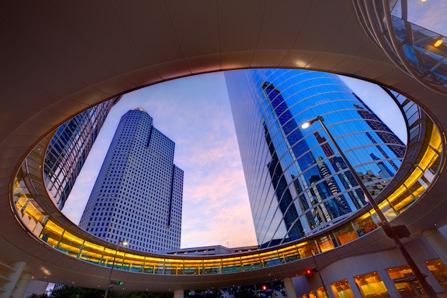 Sonnenuntergang-Wolkenkratzer Texas Downtown Downtown