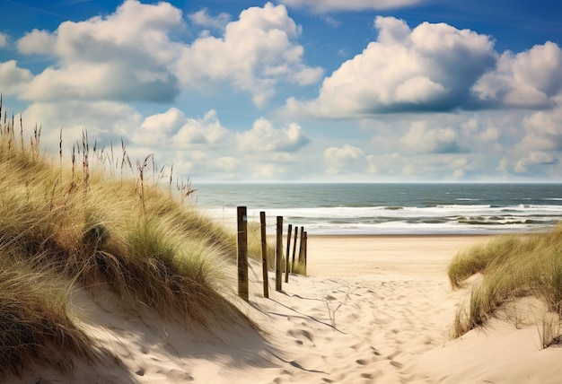 Sonniger Tag am Dünenstrand Nordseeküste Deutschland