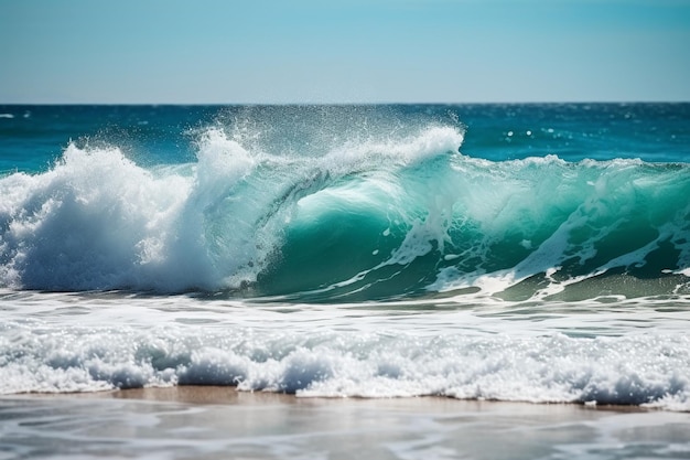 Sonniger Tag Schönheit der Meeresnatur Stärke und Kraft des Wasserelements in Form eines großen Türkises