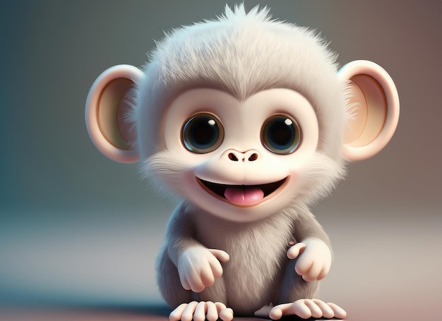 Sonríe en 3D, pequeño mono.
