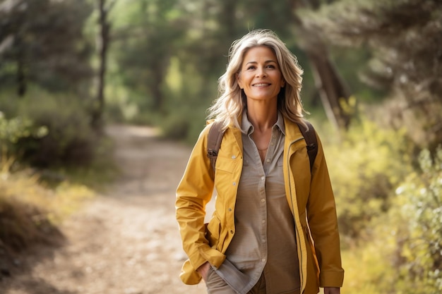 Una sonriente, atractiva y hermosa anciana generativa Ai