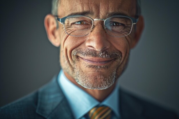 Sonriente hombre de negocios de mediana edad