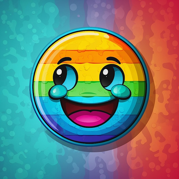 Sonrisa arcoiris emoji Pegatina