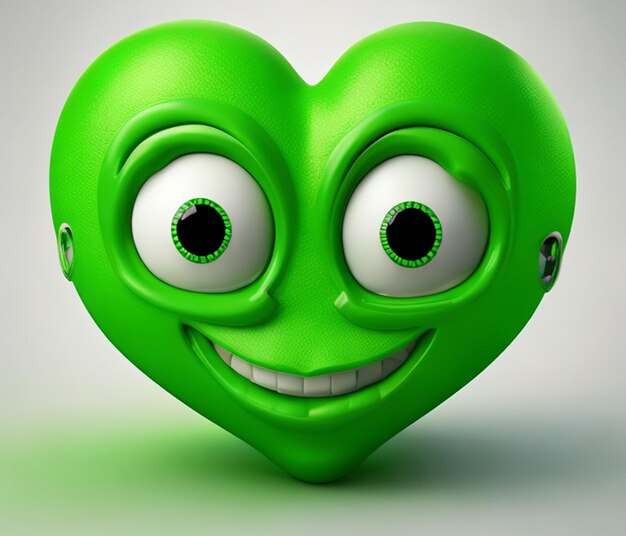 Sonrisa en forma de corazón verde sobre un fondo verde para el día mundial de la sonrisa