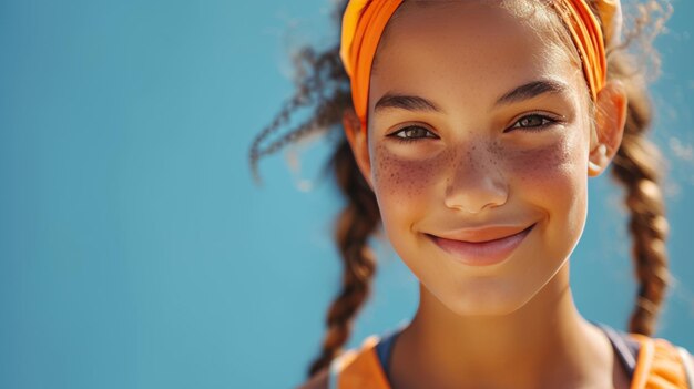 Foto una sonrisa de los jóvenes atletas refleja su dedicación a los deportes y el logro de un rendimiento máximo