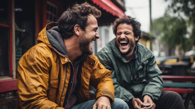 Sonrisas genuinas y momentos sinceros entre amigos al aire libre