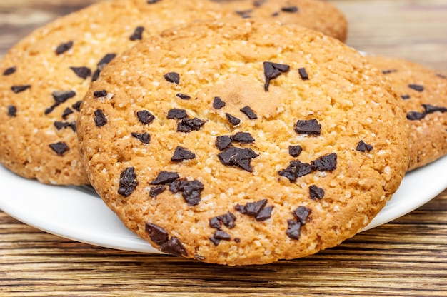 Sookies mit Schokolade auf dem Teller Nahaufnahme