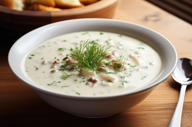 Sopa de almejas casera IA generativa