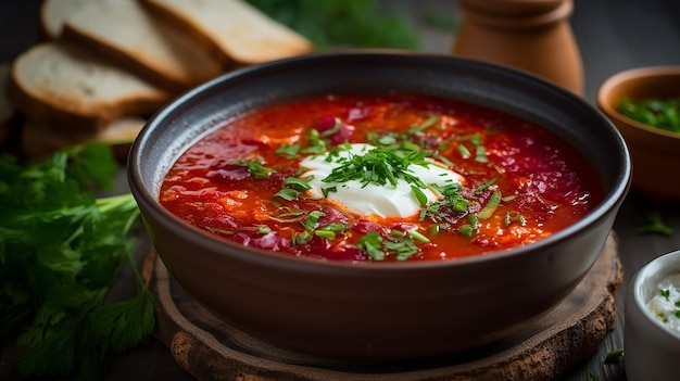 La sopa Borscht es una sopa tradicional de Rusia