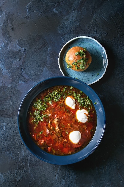 Foto sopa borscht tradicional