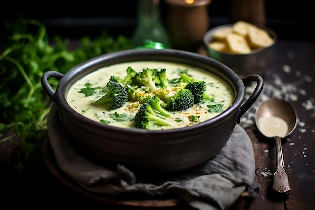 Sopa de brócoli y queso receta vegana