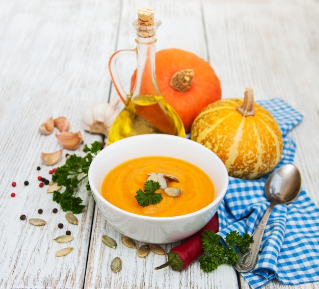 Sopa De Calabaza Con Calabazas Frescas