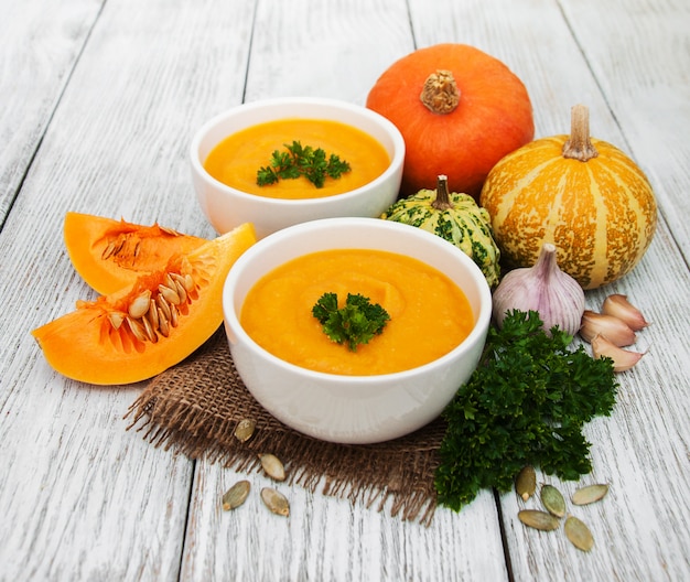 Sopa De Calabaza Con Calabazas Frescas