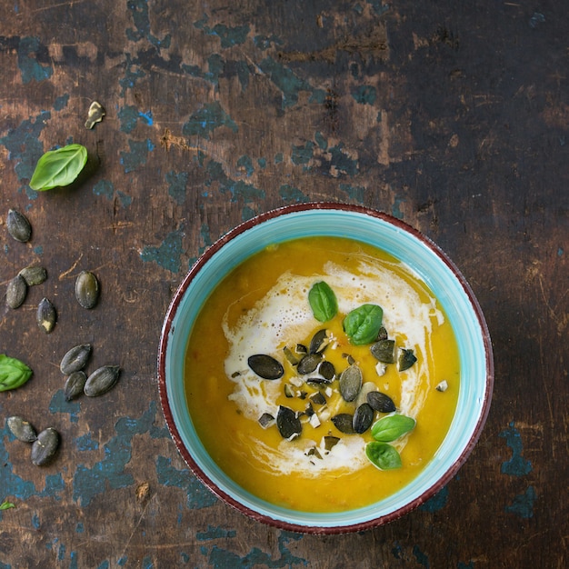 Foto sopa de calabaza y camote