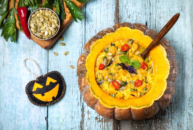 Sopa de calabaza de Halloween