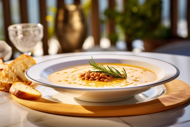 Sopa de chickpea es un plato italiano tradicional de invierno en Umbría