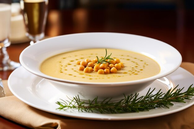 Sopa de chickpea es un plato italiano tradicional de invierno en Umbría