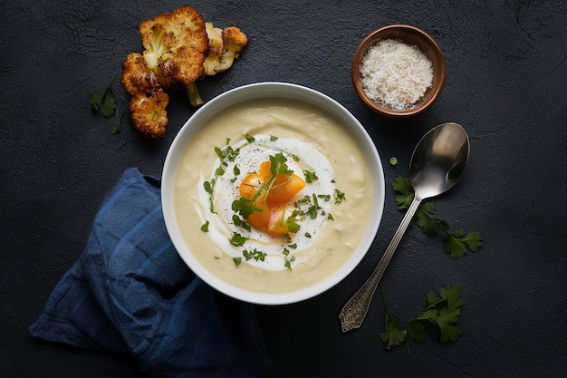 sopa de crema de coliflor