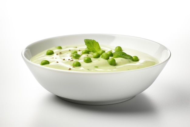 Sopa de crema de guisantes verdes generada por IA