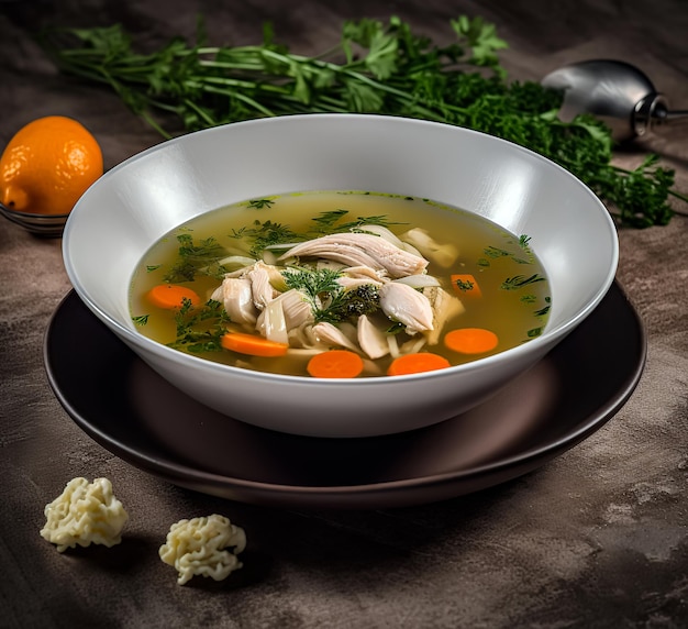 Foto sopa cremosa de peixe com salmão batatas cebolas cenouras endro e aipo kalakeitto