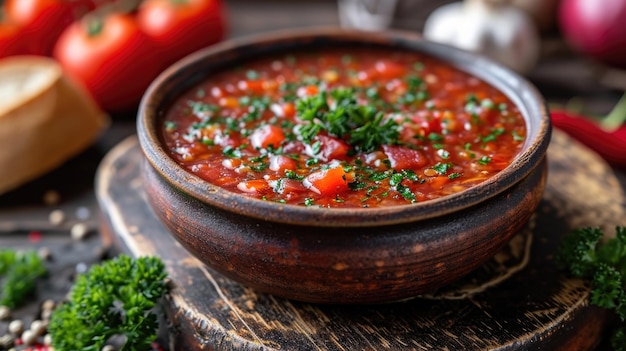 Foto sopa de borscht russa descançar dacha russa rústica sopa de borscht tradicional beterraba creme azedo decoração eslava atmosfera caseira