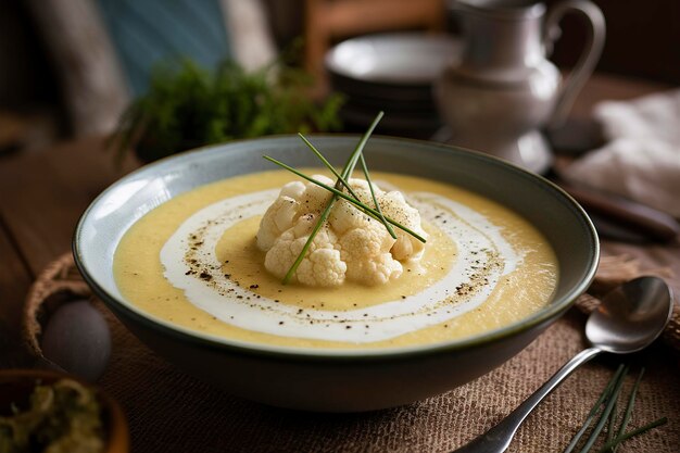 sopa de creme de couve-flor