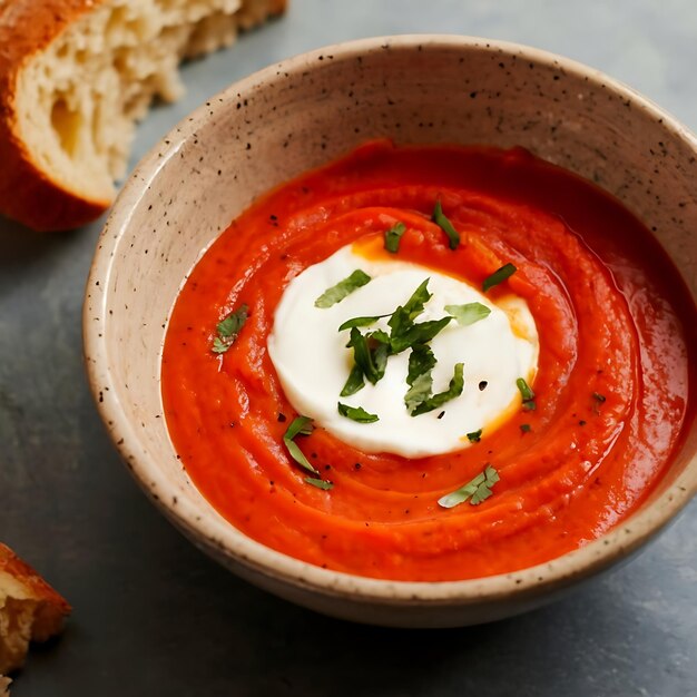 Sopa de creme de tomate Fotografia de alimentos