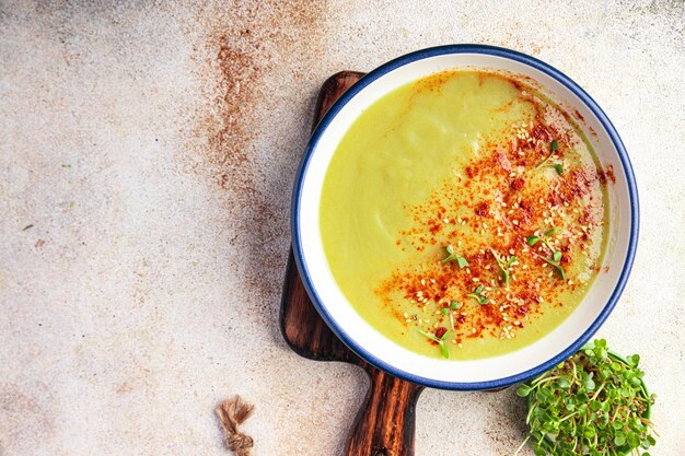 sopa de creme vegetal refeição saudável comida lanche na mesa cópia espaço comida fundo rústico topo