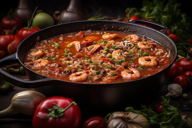 Sopa de Jambalaya picante