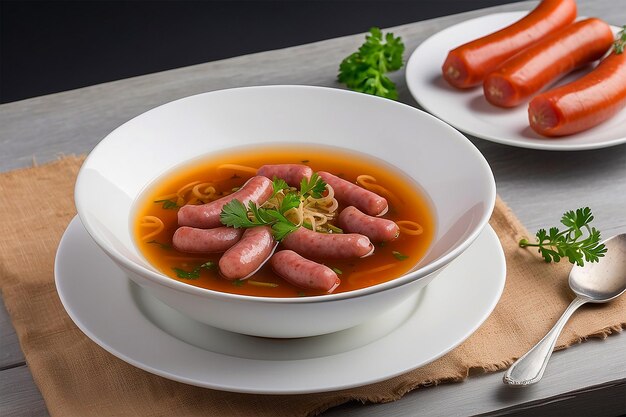 Sopa de legumes frescos com ensopado de carne refogada