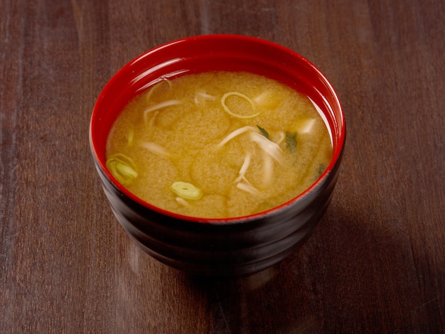 Sopa de missô, comida japonesa .closeup