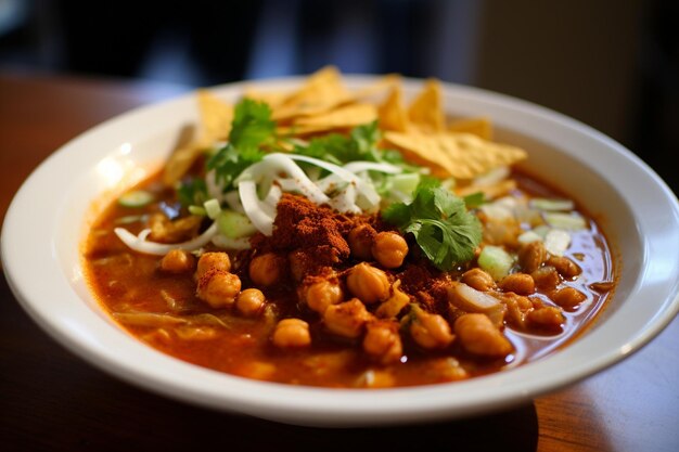 Sopa de pozole mexicana caseira