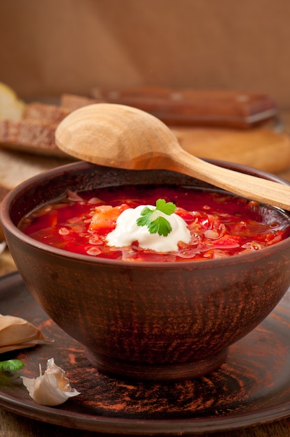 Sopa de tomate borsch vermelho