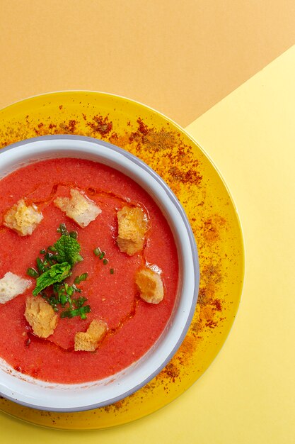 Foto sopa de tomate caseiro