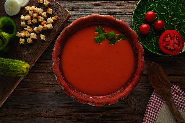 Sopa de tomate e legumes Gazpacho andaluz