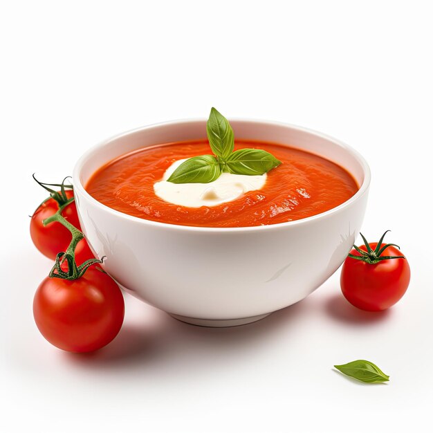 Foto sopa de tomate em close-up