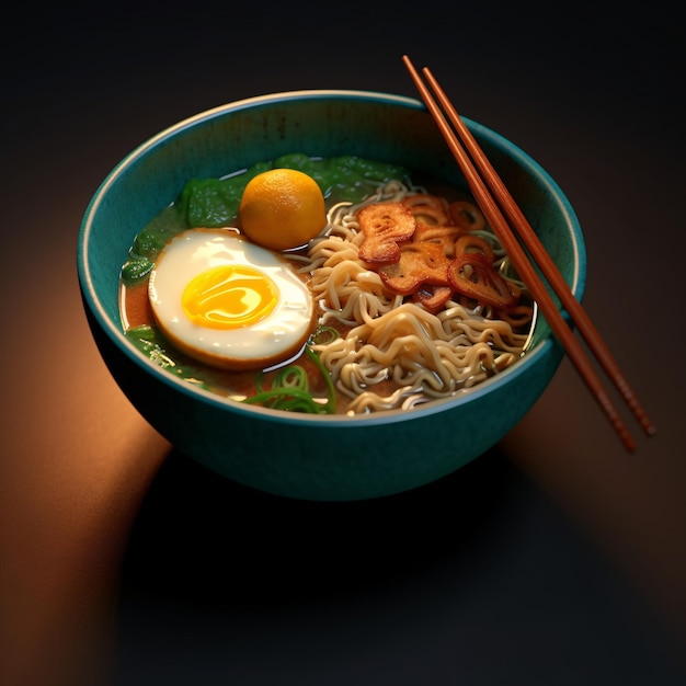 Sopa de fideos ramen japonesa