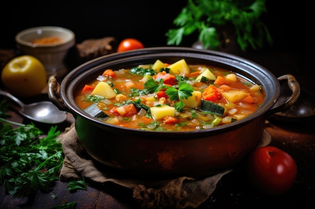 sopa hecha con verduras