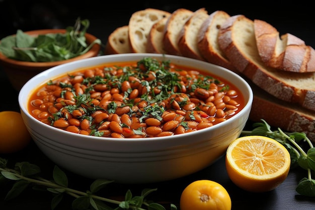 Foto sopa italiana de tomate cremoso e manjericão farro