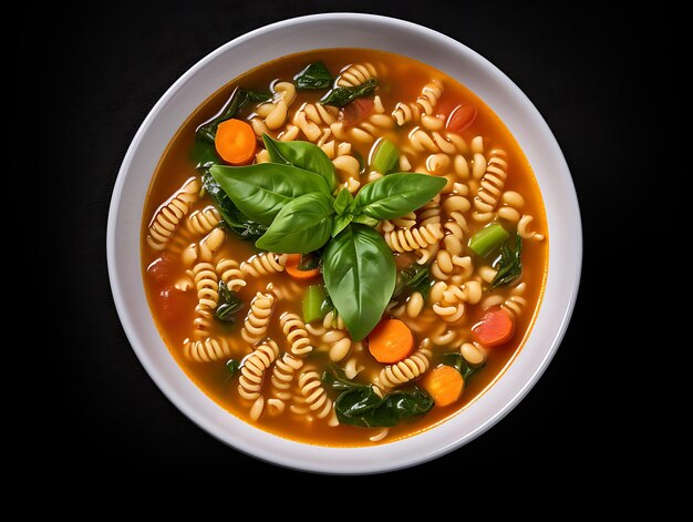 Sopa italiana con pasta y verduras