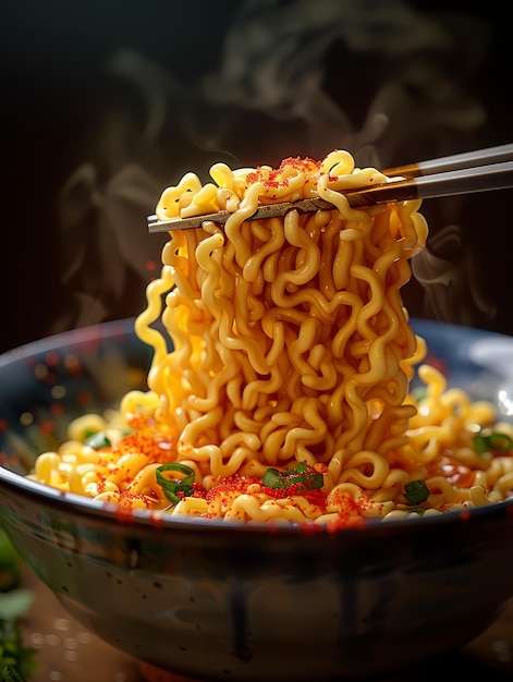 Foto sopa japonesa de fideos instantáneos