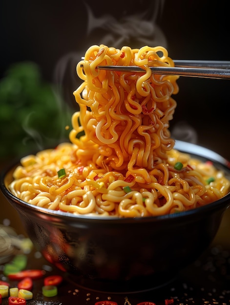 Foto sopa japonesa de fideos instantáneos