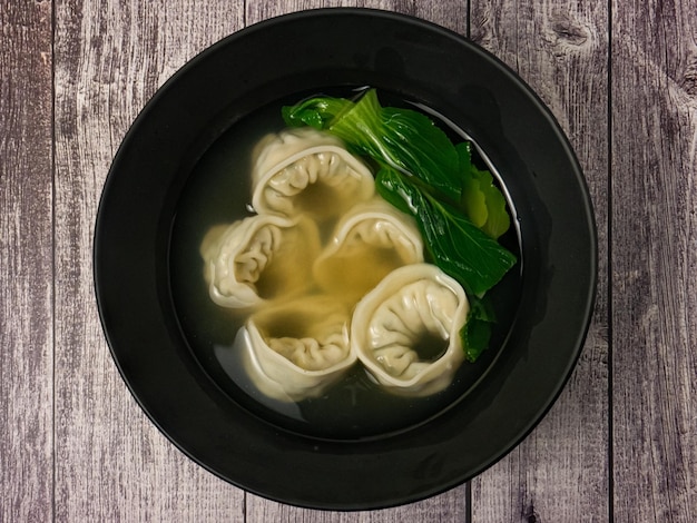 Sopa Mandu Comida coreana imagem plana para o conceito de comida