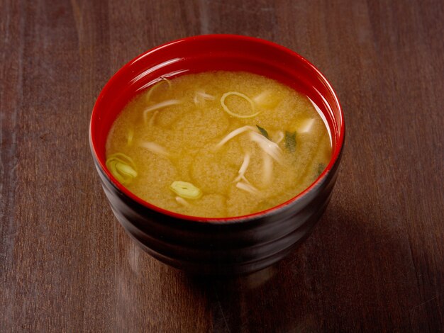 Sopa de miso, comida japonesa .closeup