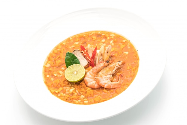 Sopa Picante De Fideos Con Camarones