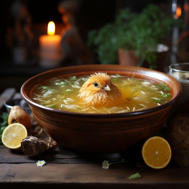 Foto sopa de pollo para el día del alma