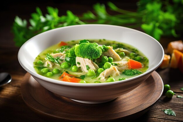 Sopa de pollo y verduras casera