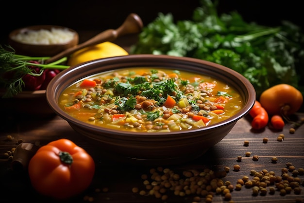 Sopa Saludable con Lentejas y Verduras